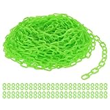 PATIKIL 30,5m Absperrkette Kunststoff mit 24 Kettenglieder Warnkette Plastikkette Sicherheitskette Plastik Dekorationskette von Flächen stabil für Absperrung, Grün