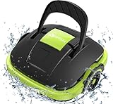 Poolroboter Akku, Poolsauger mit 2-Motor, Starke Saugkraft, Leichtgewicht, Poolreiniger Ideal für Oberirdische und Unterirdische Pools mit Flachem Boden, 60 Mins Reinigung WINNY POOL CLEANER