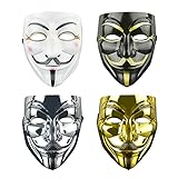 Maxee 4 Stück Halloween Gesicht Maske - Anonyme V Für Vendetta Guy Masken für Kostüm Cosplay Party Erwachsene