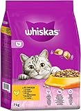 Whiskas Adult 1+ Katzentrockenfutter mit Huhn, 7kg (1 Beutel) – Hochwertiges Trockenfutter für ausgewachsene Katzen ab 1 Jahr