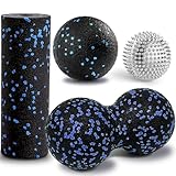 4 Stück Faszienball Set, Massagebälle, Faszienrolle Klein, Duoball Massageball und 5.6cm Igelball Akupressur Ball für Fuss Hand Rücken Muskelmassage