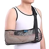 Medizinische Schulterschlinge aus Netzstoff für Schulterverletzungen, gerissene Rotatorenmanschette, atmungsaktive Armstütze für Dusche, rechtslinker Arm stabilisiert Ellenbogen, Arm,