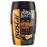 Isostar Hydrate & Perform Iso Drink – 400 g isotonisches Getränkepulver – Elektrolyt Pulver zur Unterstützung der sportlichen Leistungsfähigkeit – Orange