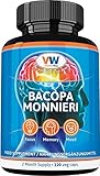 Bacopa Monnieri. Brahmi 700mg pro Tag | Extrakt Enthält 50% Bacoside | 120 Veg Kapseln, 2-Monatskur | Unterstützung - Fokus, Gedächtnis, gute Laune | Non-GMO, Glutenfrei durch Vitaminway