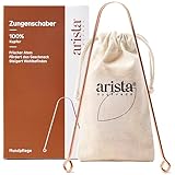 Zungenreiniger aus Kupfer | Ayurvedischer Zungenreiniger | 1 Zungenschaber gegen Mundgeruch | Wissenschaft nachgewiesene Förderung der Mundgesundheit | Antimikrobielle Wirkung | Arista Ayurveda