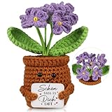 WenmthG Dankeschön Geschenke Gestrickte Lila Blumenpuppe,...