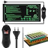 Verdenu Heizmatte für Pflanzen mit Thermostat, 25 * 52 cm Heizmatte mit Digital Thermostat Controller Combo Set, Indoor Zimmergewächshaus Anzuchtkasten, Gewächshaus