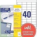 AVERY Zweckform 4780 Universal Etiketten (1.000 plus 200 Klebeetiketten extra, 48,5x25,4mm auf A4, Papier matt, individuell bedruckbar, selbstklebende Aufkleber mit ultragrip) 30 Blatt, weiß