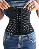 ACPLK Taillentrainer für Damen, Bauchkontrolle, Bodyshaper, Taillenmieder, Shapewear mit Stahlknochen, Schwarz, Groß