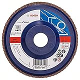 Bosch Professional Fächerschleifscheibe (für Winkelschleifer verschiedene Materialien, gerade Ausführung, Ø 125 mm, Körnung 80), 2608607367 (Packung mit 10)