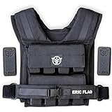 Eric Flag Gewichtsweste 20kg oder 10kg - Einstellbare Weighted Vest für Crosstraining, Krafttraining, Calisthenics und Gym, Bequeme Gewichtsweste mit Herausnehmbare Metall-Gewichte, Damen & Herren