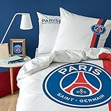 MTOnlinehandel PSG Bettwäsche 135x200 + 80x80 · 100% Baumwolle · Teenager-Bettwäsche Kinder-Bettwäsche Fanartikel für Fußball-Fans Paris Saint Germain