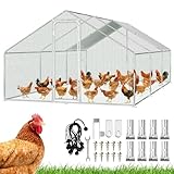 Herrselsam Hühnerstall Käfige Kleintierstall, 3x6x2m XXL Hühnerhaus Freilaufgehege mit Sicherheitsschloss und Wasserdichtes PE-Farbtuch, ideal für Hühner und Weitere Kleintiere