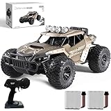 KINSAM Ferngesteuertes Auto für Draußen,1/16 Rc Auto Offroad ab 8 Jahre,Volles Proportional 25 KM/H,2xAkku mit USB-Ladekabel 60min Play, RC Monstertruck Buggy,Rc Car Spielzeug Geschenk Kinder 8 Jahre