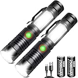 REHKITTZ LED Taschenlampe Extrem Hell 2000 Lumen,(mit...