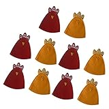 Fenteer Lustige Eierwärmer Weihnachten Mini Küken Rot mit Vliesstoffe witzige Frühstückstisch Deko Brunch Geschenk Ei Warmhalter 10St.