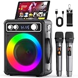 Tragbare Karaoke Maschine mit 2 Drahtlosen Mikrofone, Ankuka...