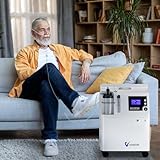 Sauerstoffkonzentrator, 0.5-5 Liter einstellbare Konzentration 93% ± 3%, Taste zur Einstellung der automatischen Abschaltzeit (10~2400 Minuten), 2 in 1 Tragbarer Sauerstoffgerät für Zuhause