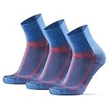 DANISH ENDURANCE Laufsocken für Lange Distanzen 3 Paare, für Damen & Herren, Sportsocken (Hellblau/Orange, 43-47)