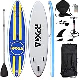 Stand Up Paddling Board mit Sitz - Aufblasbare SUP Board Set, Surfboard Tragkraft bis 200Kg, Komplettes Paddleboard Zubehör, 3 Finnen, Sitz, Pumpe Rucksack Leine 320x82x15cm