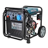Könner & Söhnen KS 8100iE G LPG/Benzin-Inverter-Generator, stromerzeuger 8000 W,1x16 A (230 V),1x32 A (230 V),2 USB-Anschlüsse, inverter stromaggregat mit Kupferwicklung, notstromaggregat gas - EURO V