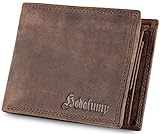 hodalump Echt-Leder Geldbörse • Premium Geldbeutel für Damen und Herren mit RFID-Schutz • Langlebiges Portmonee mit Münzfach • Komfortable Brieftasche in Braun