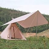 GAO XING SHOP 100% Baumwolle Dreieck Pyramidenzelt mit Feste Stahlnägel,Camping,Glamping, Festival, Ferien Hochzeitsszene Luxus Firstzelte für 3-4 Personen (Farbe : Tent+Canopy)