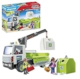 PLAYMOBIL City Action 71431 Altglas-LKW mit Container, Stadtreinigung, Altglascontainer, LKW-Fahrer und zahlreiche Flaschen, hochklappbare Ladefläche zum Entladen, Spielzeug für Kinder ab 4 Jahren