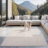 the carpet Santo Plus moderner Teppich - hochwertiger Wohnzimmer Schlafzimmer Teppich Creme - Boho Teppich in 120 x 160 cm aus Polypropylen