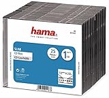 Hama CD Box Slim, Schwarz/Transparent, 25er Pack, 00051167