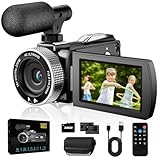 ZIMOCE Videokamera 4K Camcorder 48MP, 18X Digital Zoom Video Camera 3.0'' 270° Rotation Screen Vlogging Kamera für YouTube Tiktok, Vlog Camera mit Mikrofon, Fernbedienung, 32GB Karte, 2 Batterien
