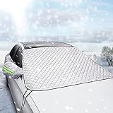 Frontscheibenabdeckung, Windschutzscheibenabdeckung, Auto Abdeckplane Winter, Scheibenabdeckung Auto Winter für Windschutzscheibe aus PEVA, UV-geschützt, Gegen Schneeeis, Frostschutz,197 x 125 cm