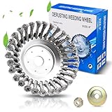 Unkrautbürste für Rasentrimmer, Wildkrautbürste für Motorsense mit 25,4mm Bohrung, Drahtbürste Freischneider,Hohe Standfestigkeit,Robust und Langlebig