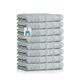 HolyDays® Gästehandtücher Set 8er Pack aus 100% Baumwolle Oeko-TEX® | Handtücher Set | Badtextilien | Gästetücher | Frottiertuch | saugstark | strapazierfähig (Grau, 30 x 50 cm)