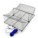 WILDKINGER Krebskorb +30m Schnur Krebsreuse Krebsfalle Fish Crab Cray Trap Köder Korb Krabben 15mm Maschenweite 60x45x22cm