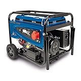 Scheppach Benzin Stromgenerator SG7100 mit E-Start | 4 Takt Benzin Motor mit 5500W Leistung | Überlastungsschutz - Spannungsmesser - Ölstandswarnung | 1x 230V, 400V & 12V Anschluss | Notstromaggregat