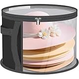 Febbya Hutschachtel Rund Mit Deckel,Schwarz Hutschachtel Hat Box with Lid and Zip 42x42x26 cm Praktische Aufbewahrungslösung Für Hüte Staubdicht feuchtigkeitsbeständig ideal für Hüte Reisen
