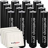 16er Pack Panasonic Eneloop PRO XX AAA/Micro Akkus - Neueste Generation - 950 mAh Hochleistungs Akku Batterien in Kraftmax Akkubox V5