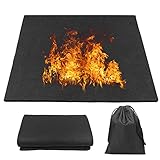 Feuerfeste Unterlage 100x100 cm Carbonfilz feuerfeste matte Hitze Beständige Matte Backmatte Feuerfeste Matte Hitzeschutzmatte hitzebeständig (Schwarz)