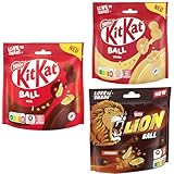 Bundle aus Nestlé KITKAT Balls Milk, White, Lion Caramel (3 x 130g)