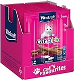 Vitakraft Cat Stick Classic, Katzensnack, fleischige Mini-Sticks, mit Kabeljau und Seelachs, in Vorratsgröße (10x 6 Stück)