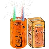 Halloween Bubble Machine,Feuerwerk Seifenblasenmaschine,Automatischer Feuerwerk Seifenblasenherstelle mit Seifenblasenlösung/Licht/Musik, für Kinder,Halloween,Zeremonie, Party