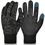 OOPOR Kinder Winter Handschuhe Touchscreen - Dick Anti-Rutsch Winddichte Winterhandschuhe für Jungen Mädchen Outdoor Laufen Junge Fahrradhandschuhe Camouflage Druck Weiche Warme 6-8 Jahren