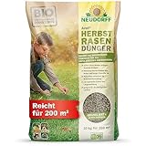 Neudorff Azet HerbstRasenDünger - Organischer Bio-Dünger für 200 m² stärkt die Frosthärte und sorgt für einen dichten, kräftigen Rasen im Frühjahr, 10 kg, Braun