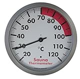 TFA Dostmann Analoges Sauna-Thermometer, hitzebeständig, silber/weiß, L 120 x B 37 x H 120 mm