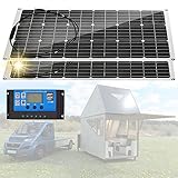 300W Photovoltaik Solarpanel, 2X150W flexibles monokristallines Solarpanel mit Solarkabel wasserdichtes Photovoltaikmodul für Wohnwagen, Dach und nicht-flache Oberflächen