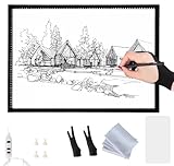 LED Leuchttisch A0 A1 A2 A3 A4, Ultra-dünnes LED Licht Pad mit stufenloser Helligkeit, Magnetische Zeichenplatte, Leuchtbox für Zeichnen, Diamond Painting, Skizzen, Animation, Tattoo, Plotterfolie