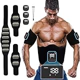 Erysin Bauchtrainer EMS Trainingsgerät, Elektrostimulatoren Massagegeräte, Aluminiumblech Muskelaufbau ABS/Bauch/Arm/Bein Anzeige des Kalorienverbrauchs Rückenmuskeltrainer Gürtel Sport Fitness