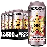 Rockstar Energy Drink Strawberry Lime Zero Sugar -...