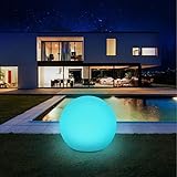 Solarlampen für außen, infray Solarleuchten für außen, Solar Gartenleuchten 30cm Solarkugel mit 9 Modi Leuchte, IP67 Wasserdicht LED Solarleuchten